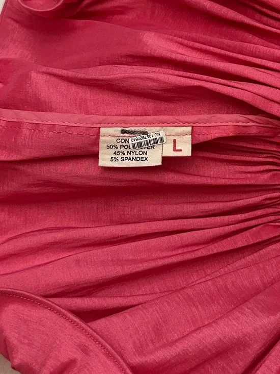 CeliaB Pink Prisma Ruffle Mini Dress Large barbiecore statement 38204 - Picture 10 of 11